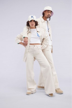 Pánské Kalhoty Kickers Hight Pasem Trousers Bavlněné Bílé | 02379-ZIYK